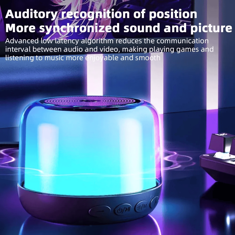 HP BTS02 Bluetooth Speaker 360° Sound, RGB Lights, Deep Bass, TWS