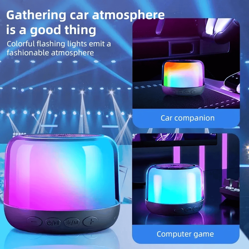 HP BTS02 Bluetooth Speaker 360° Sound, RGB Lights, Deep Bass, TWS