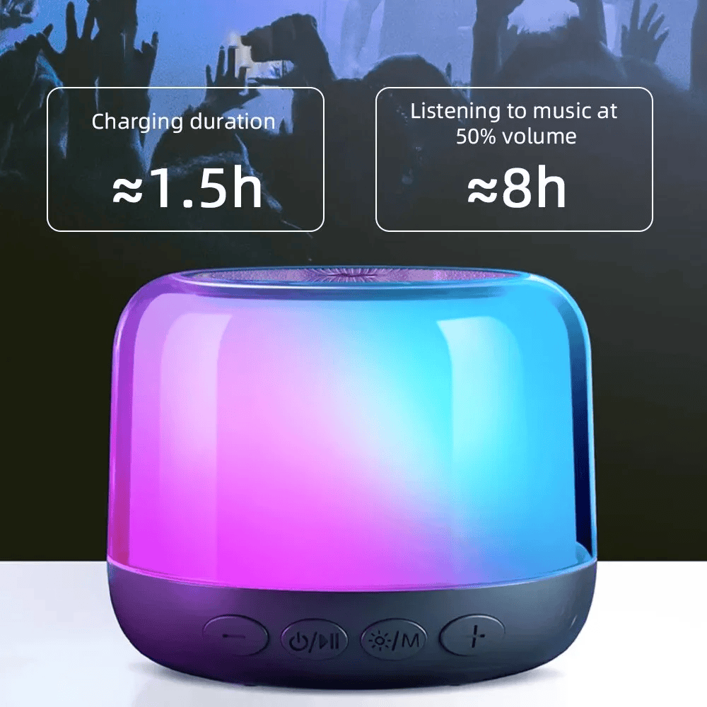HP BTS02 Bluetooth Speaker 360° Sound, RGB Lights, Deep Bass, TWS