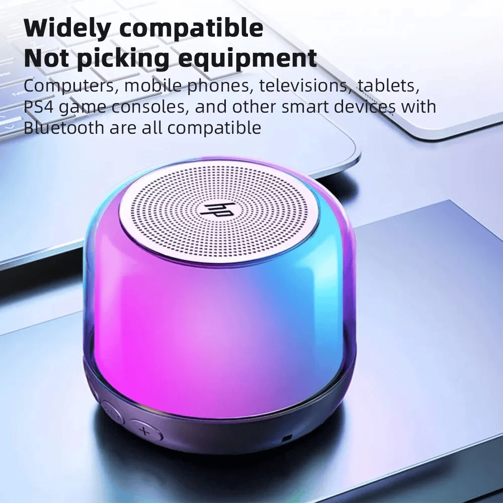 HP BTS02 Bluetooth Speaker 360° Sound, RGB Lights, Deep Bass, TWS