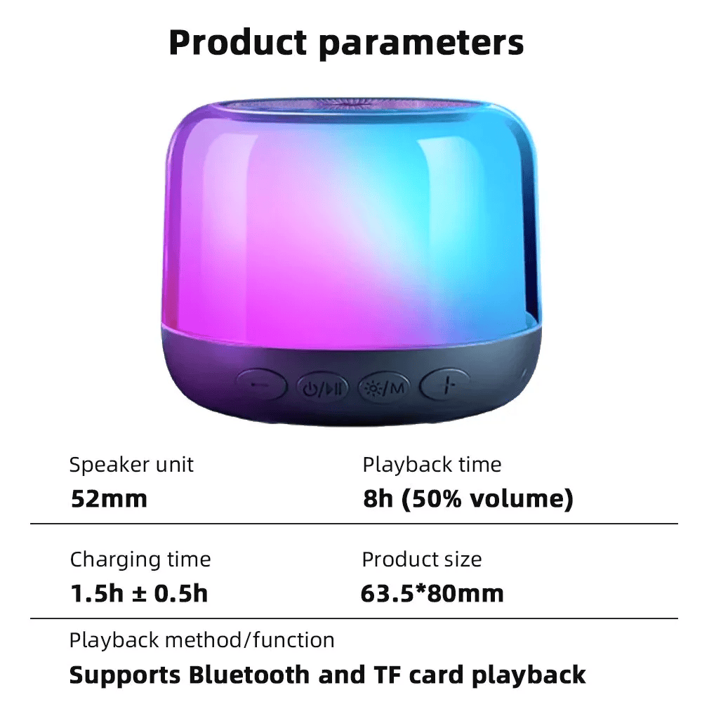 HP BTS02 Bluetooth Speaker 360° Sound, RGB Lights, Deep Bass, TWS