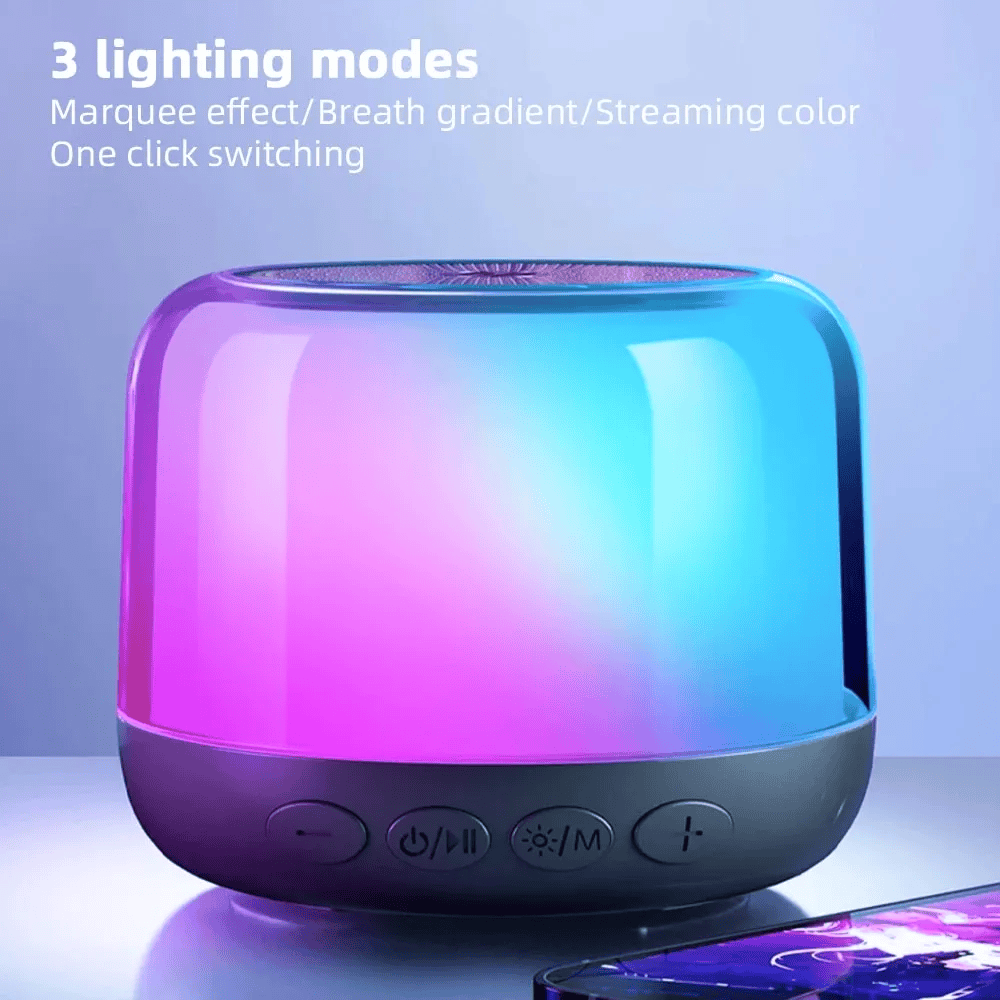 HP BTS02 Bluetooth Speaker 360° Sound, RGB Lights, Deep Bass, TWS