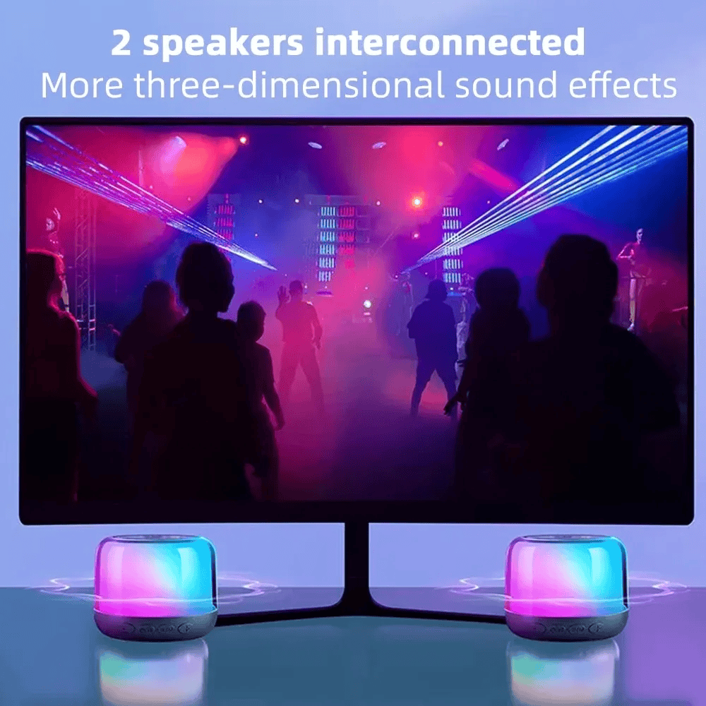 HP BTS02 Bluetooth Speaker 360° Sound, RGB Lights, Deep Bass, TWS